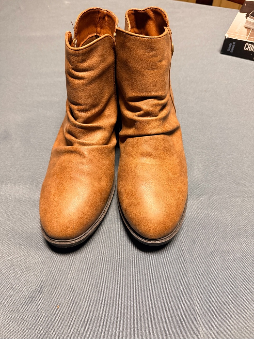 Tan Slouchy Ankle Boots